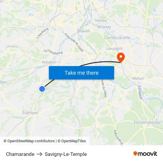 Chamarande to Savigny-Le-Temple map