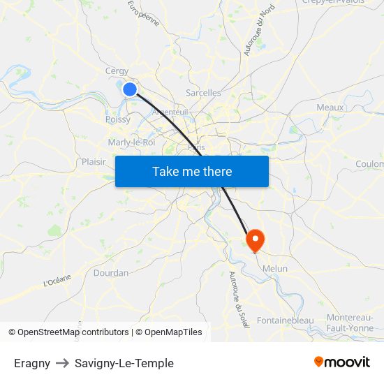 Eragny to Savigny-Le-Temple map