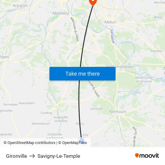 Gironville to Savigny-Le-Temple map