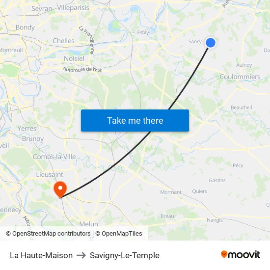 La Haute-Maison to Savigny-Le-Temple map