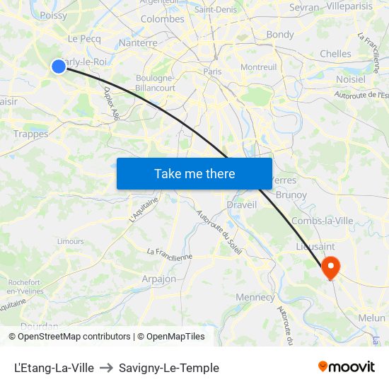 L'Etang-La-Ville to Savigny-Le-Temple map