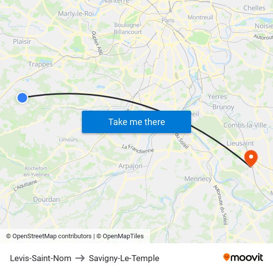 Levis-Saint-Nom to Savigny-Le-Temple map
