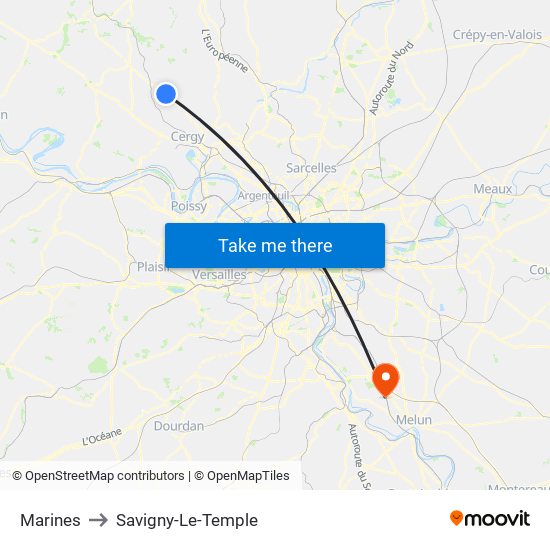 Marines to Savigny-Le-Temple map