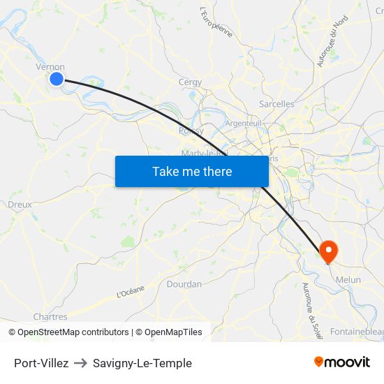 Port-Villez to Savigny-Le-Temple map