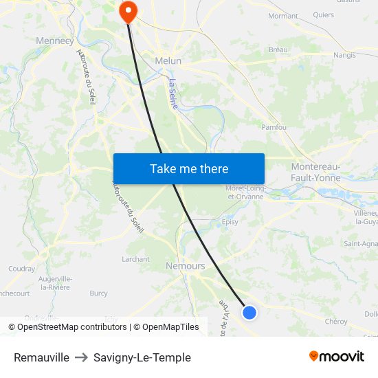 Remauville to Savigny-Le-Temple map