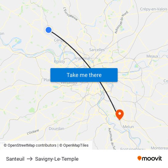 Santeuil to Savigny-Le-Temple map