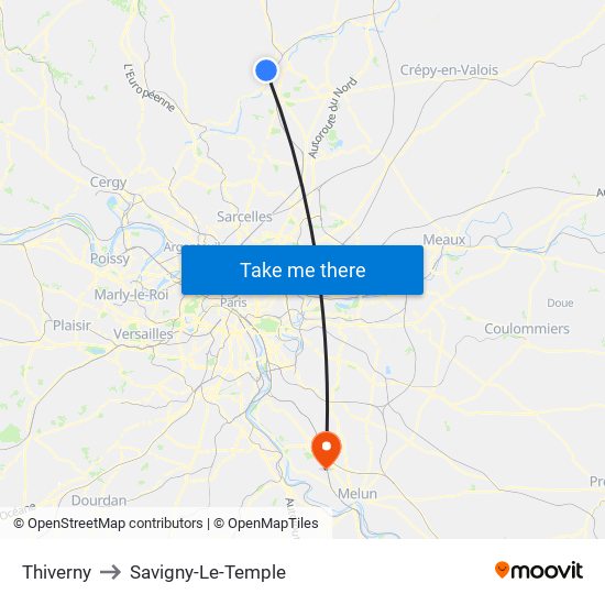 Thiverny to Savigny-Le-Temple map