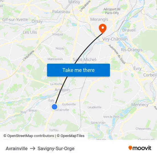 Avrainville to Savigny-Sur-Orge map