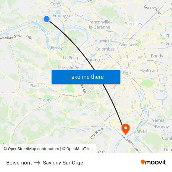 Boisemont to Savigny-Sur-Orge map