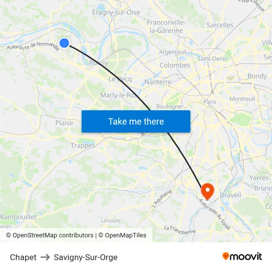 Chapet to Savigny-Sur-Orge map