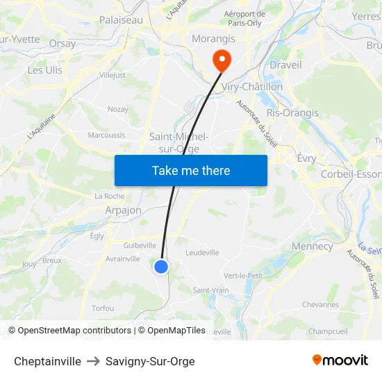 Cheptainville to Savigny-Sur-Orge map