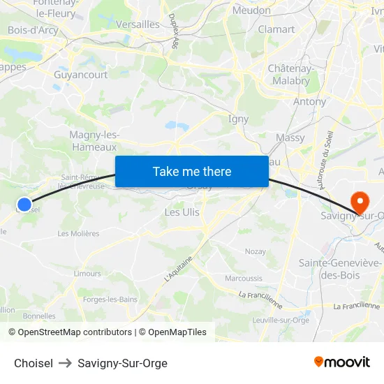 Choisel to Savigny-Sur-Orge map