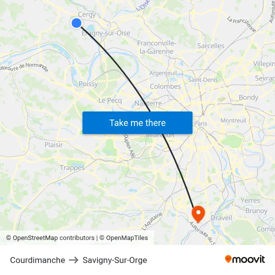 Courdimanche to Savigny-Sur-Orge map