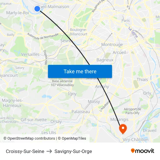 Croissy-Sur-Seine to Savigny-Sur-Orge map