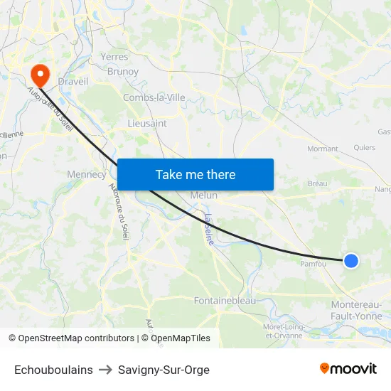 Echouboulains to Savigny-Sur-Orge map