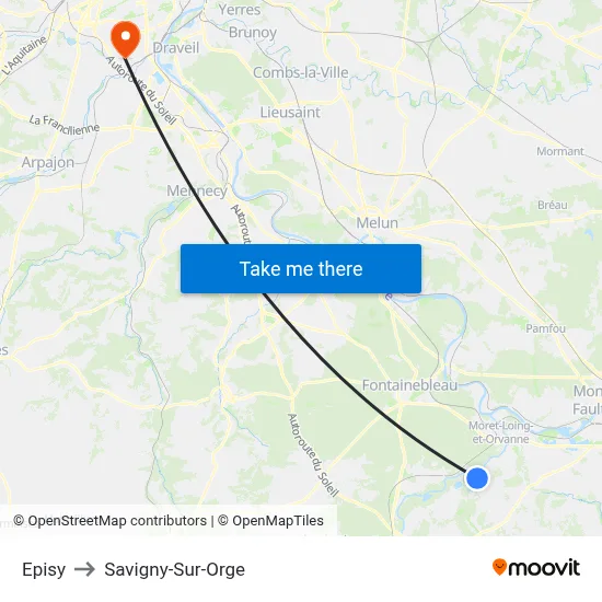 Episy to Savigny-Sur-Orge map