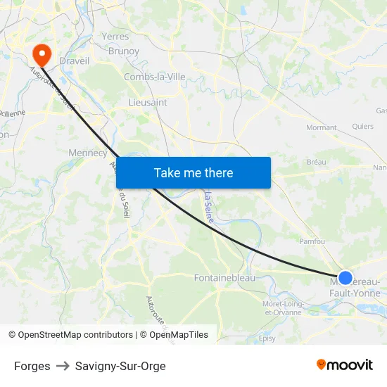 Forges to Savigny-Sur-Orge map