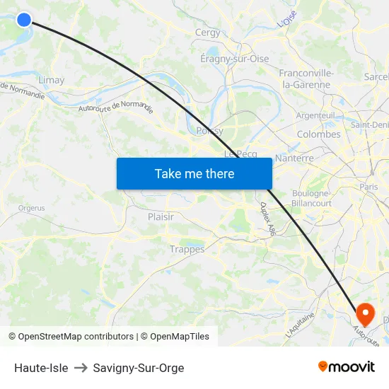 Haute-Isle to Savigny-Sur-Orge map