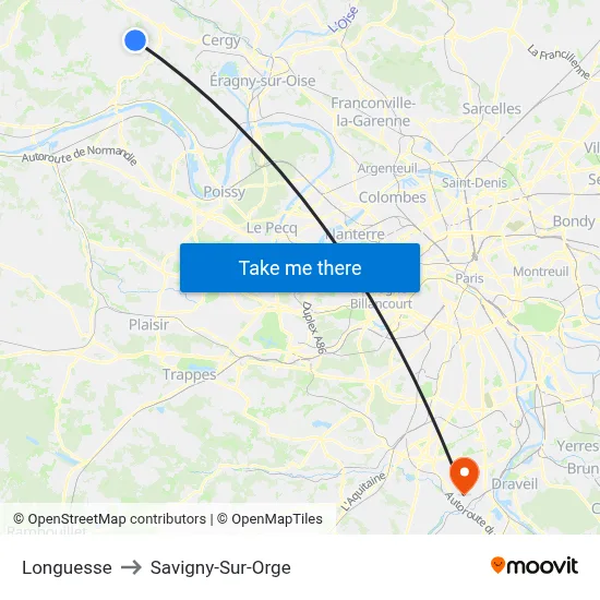 Longuesse to Savigny-Sur-Orge map