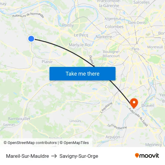 Mareil-Sur-Mauldre to Savigny-Sur-Orge map