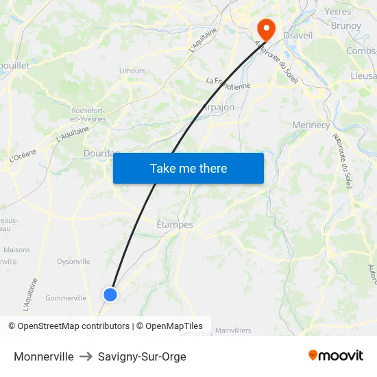 Monnerville to Savigny-Sur-Orge map