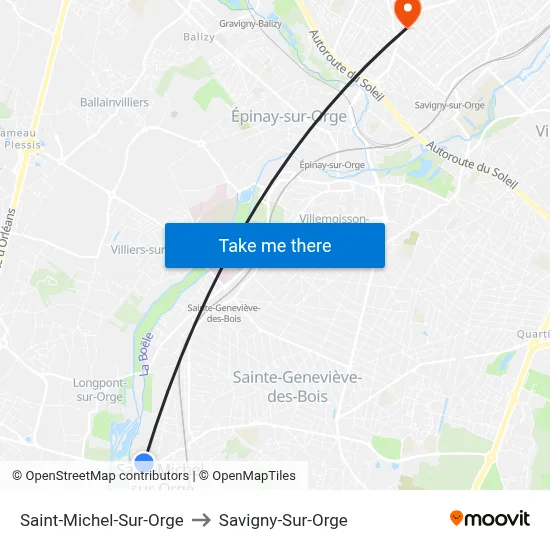Saint-Michel-Sur-Orge to Savigny-Sur-Orge map