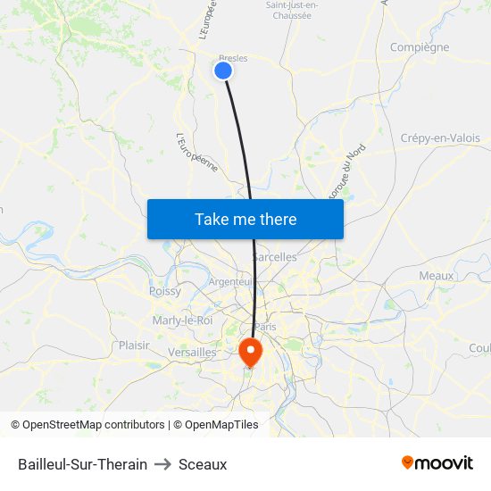 Bailleul-Sur-Therain to Sceaux map