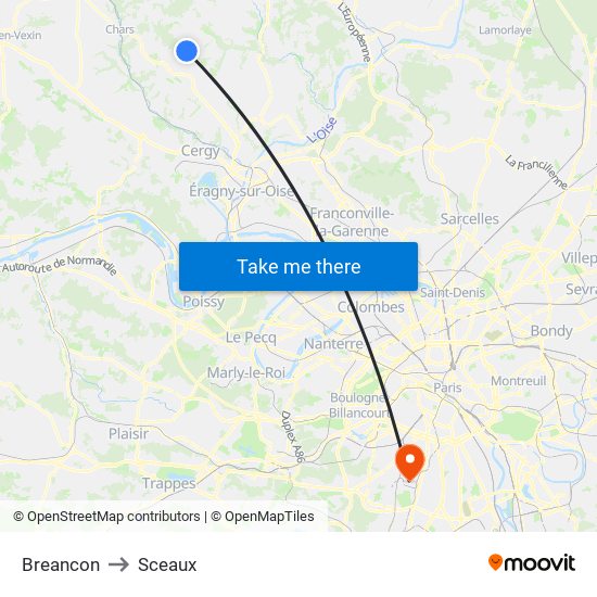 Breancon to Sceaux map