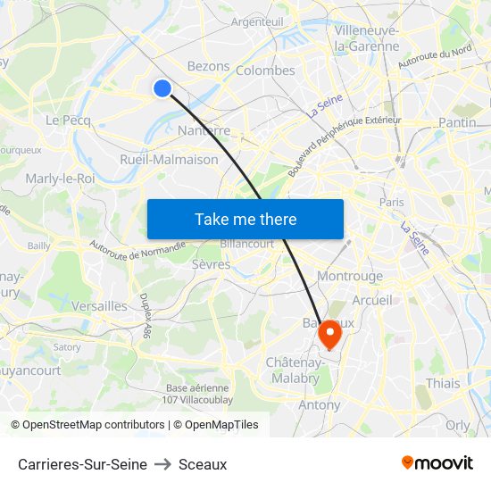 Carrieres-Sur-Seine to Sceaux map