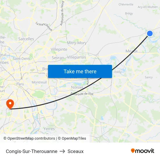 Congis-Sur-Therouanne to Sceaux map
