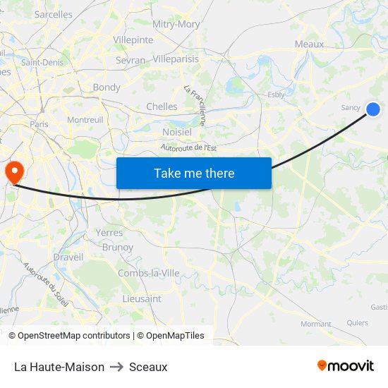 La Haute-Maison to Sceaux map