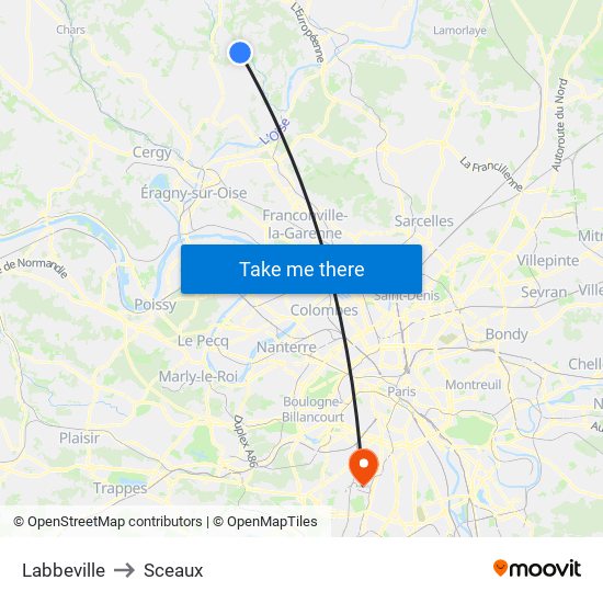 Labbeville to Labbeville map