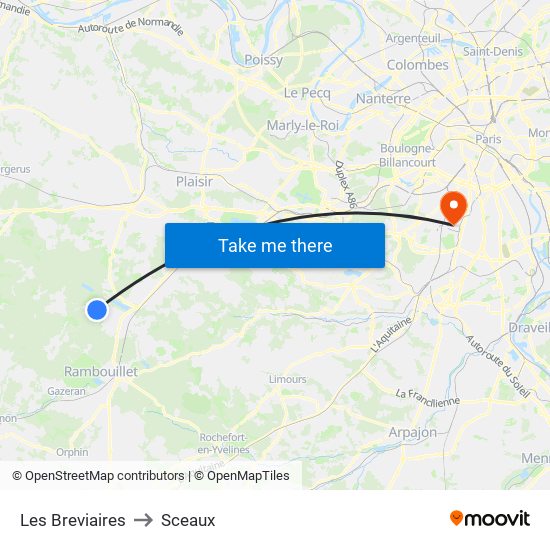 Les Breviaires to Sceaux map