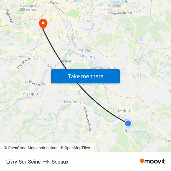 Livry-Sur-Seine to Sceaux map