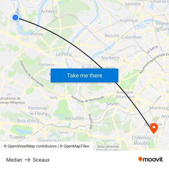 Medan to Sceaux map