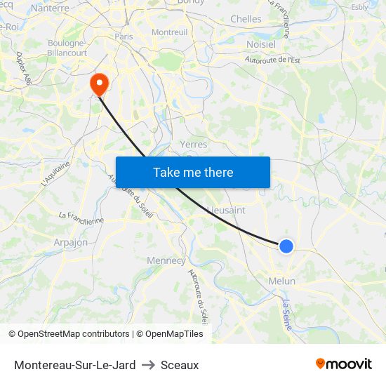Montereau-Sur-Le-Jard to Sceaux map