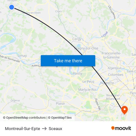 Montreuil-Sur-Epte to Sceaux map