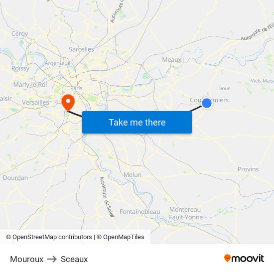 Mouroux to Sceaux map