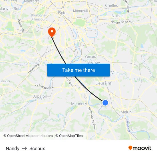 Nandy to Sceaux map