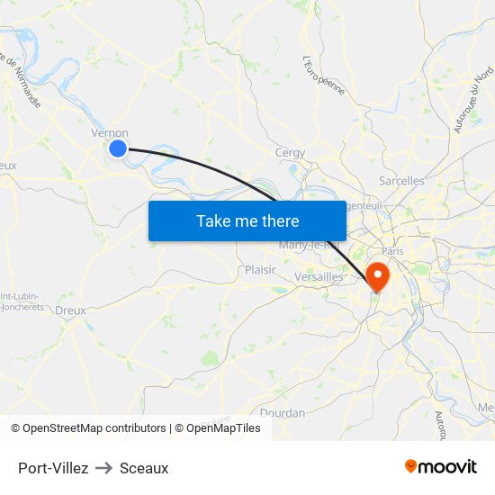 Port-Villez to Sceaux map