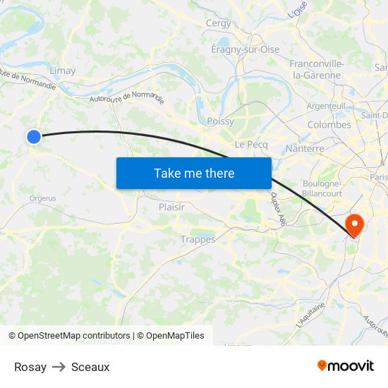 Rosay to Sceaux map