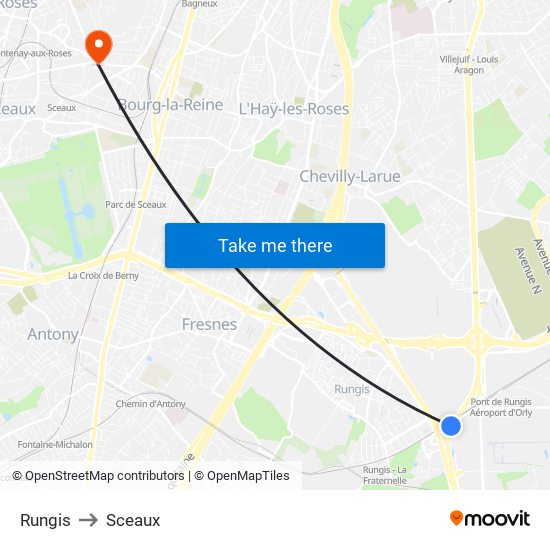 Rungis to Sceaux map