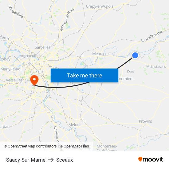 Saacy-Sur-Marne to Sceaux map