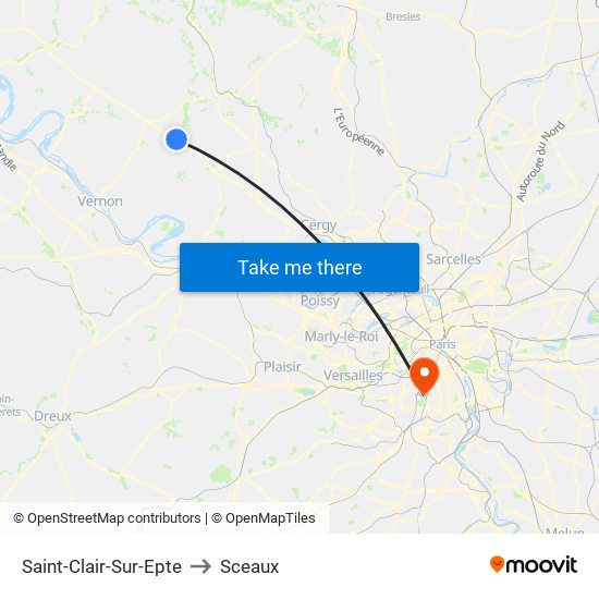Saint-Clair-Sur-Epte to Sceaux map
