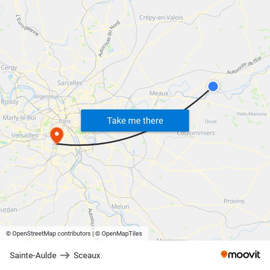 Sainte-Aulde to Sceaux map