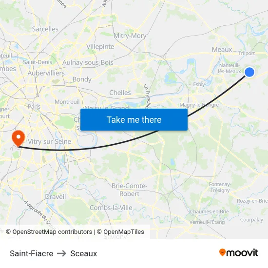 Saint-Fiacre to Sceaux map