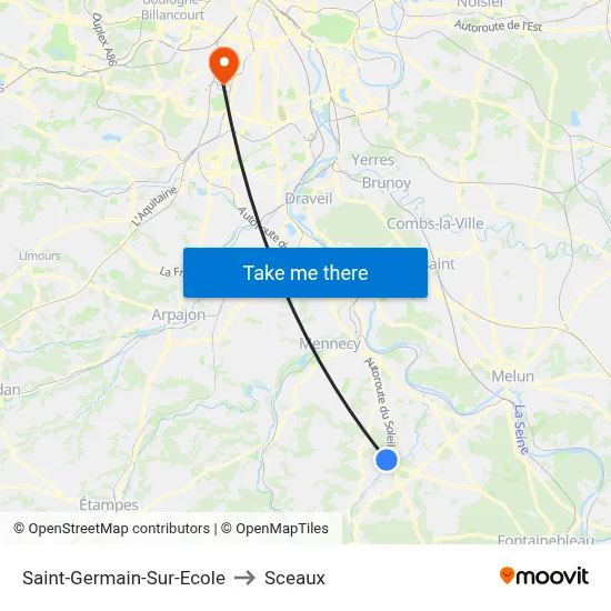 Saint-Germain-Sur-Ecole to Sceaux map