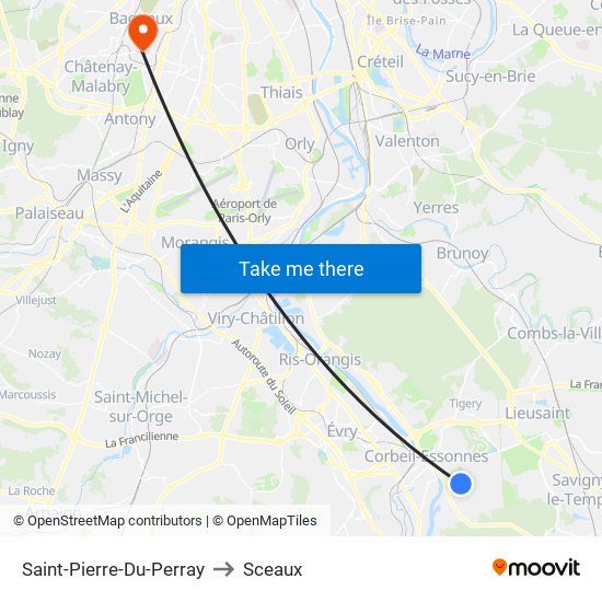 Saint-Pierre-Du-Perray to Sceaux map