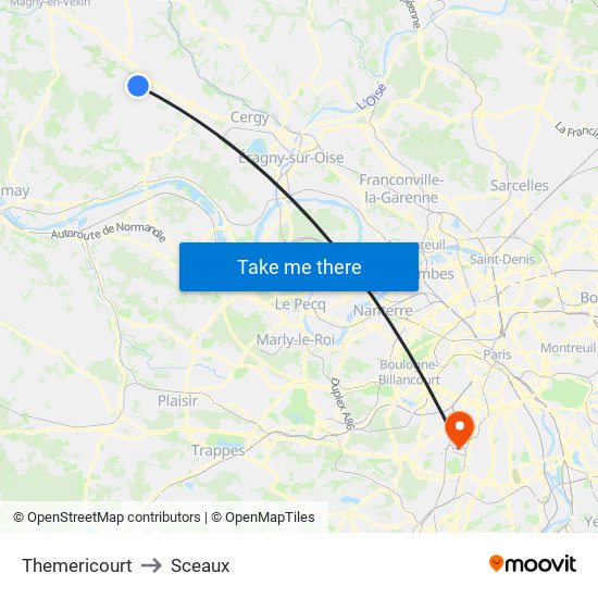 Themericourt to Sceaux map