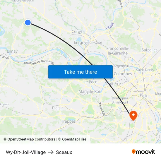 Wy-Dit-Joli-Village to Sceaux map